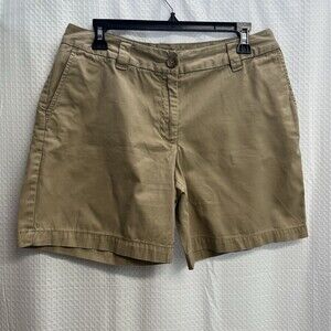 Lands’ End Women’s Classic Khaki Chino Hiking Shorts 8 Fit 2 Outdoor Uniform